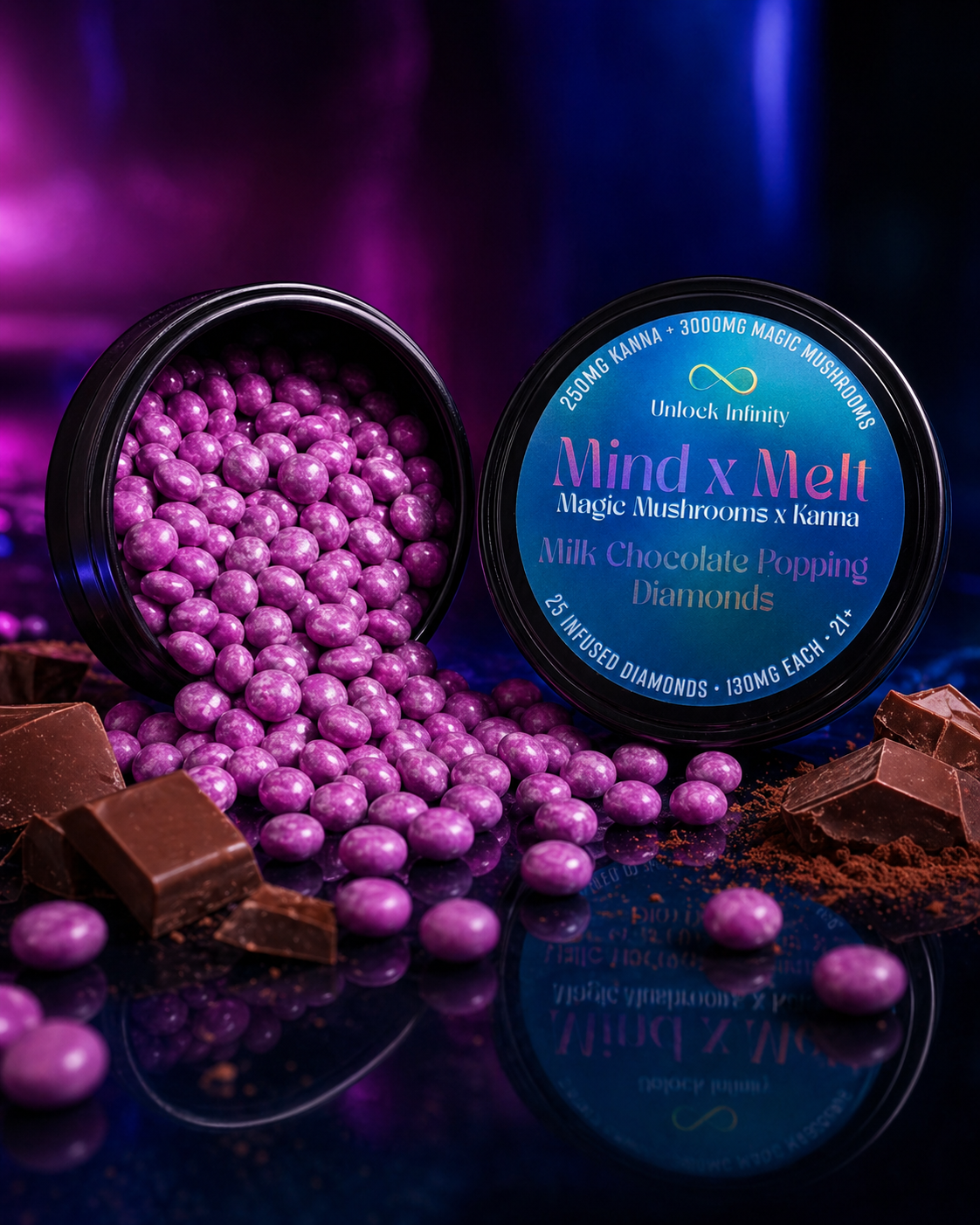 Mind x Melt Diamond with moody chocolate pairing
